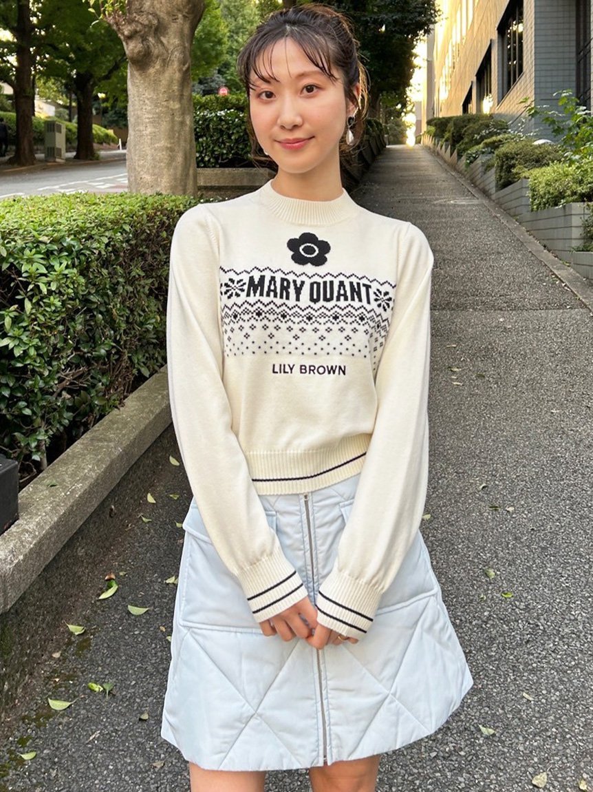 LILY BROWN｜【LILY BROWN×MARY QUANT】ジャガードロゴニットトップス