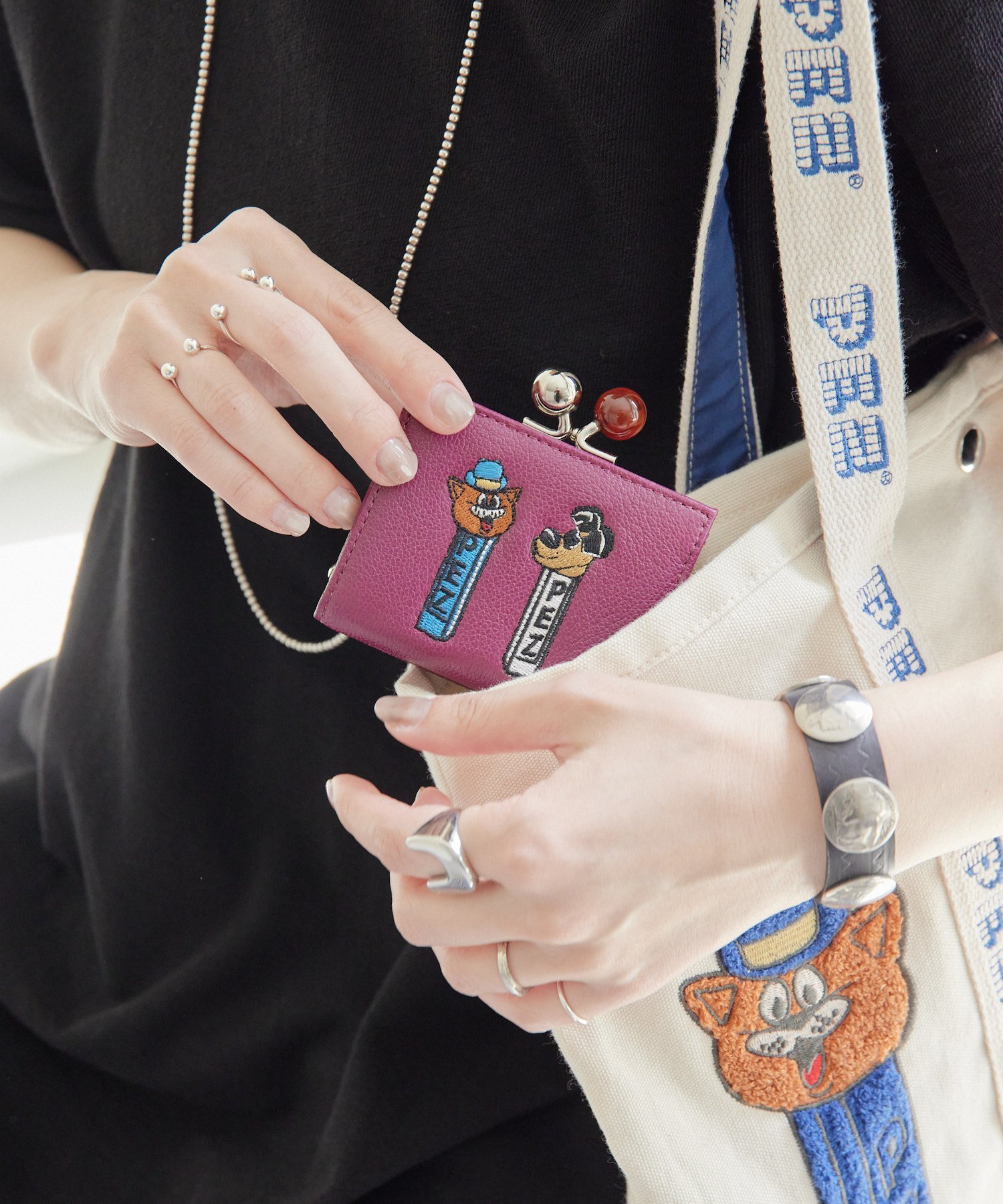 ear PAPILLONNER｜【PEZ(ペッツ) ×ear】本革/コラボ三つ折りがま口財布