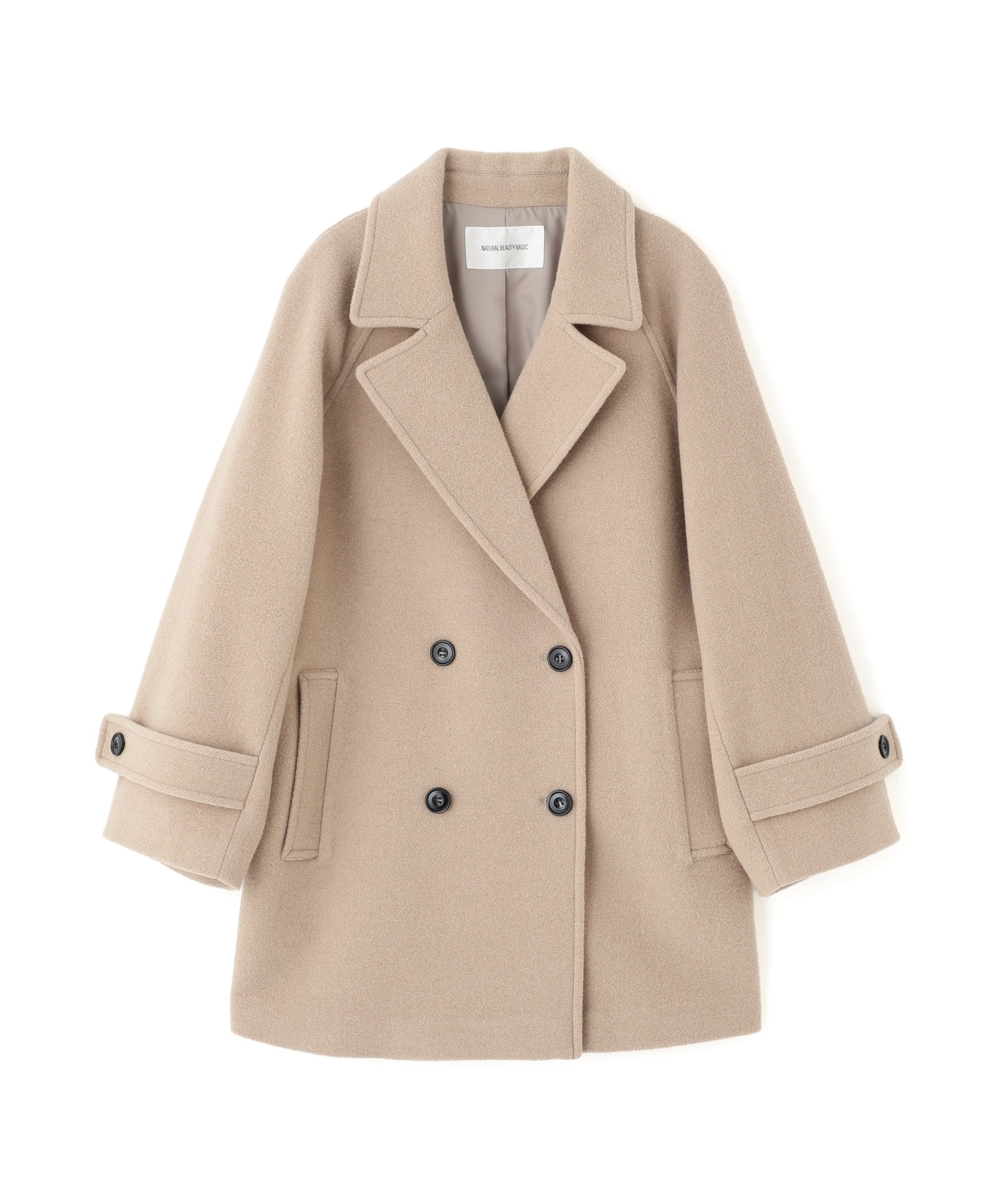 NATURAL BEAUTY BASIC｜ダブルブレストフォルムミドルコート | Rakuten