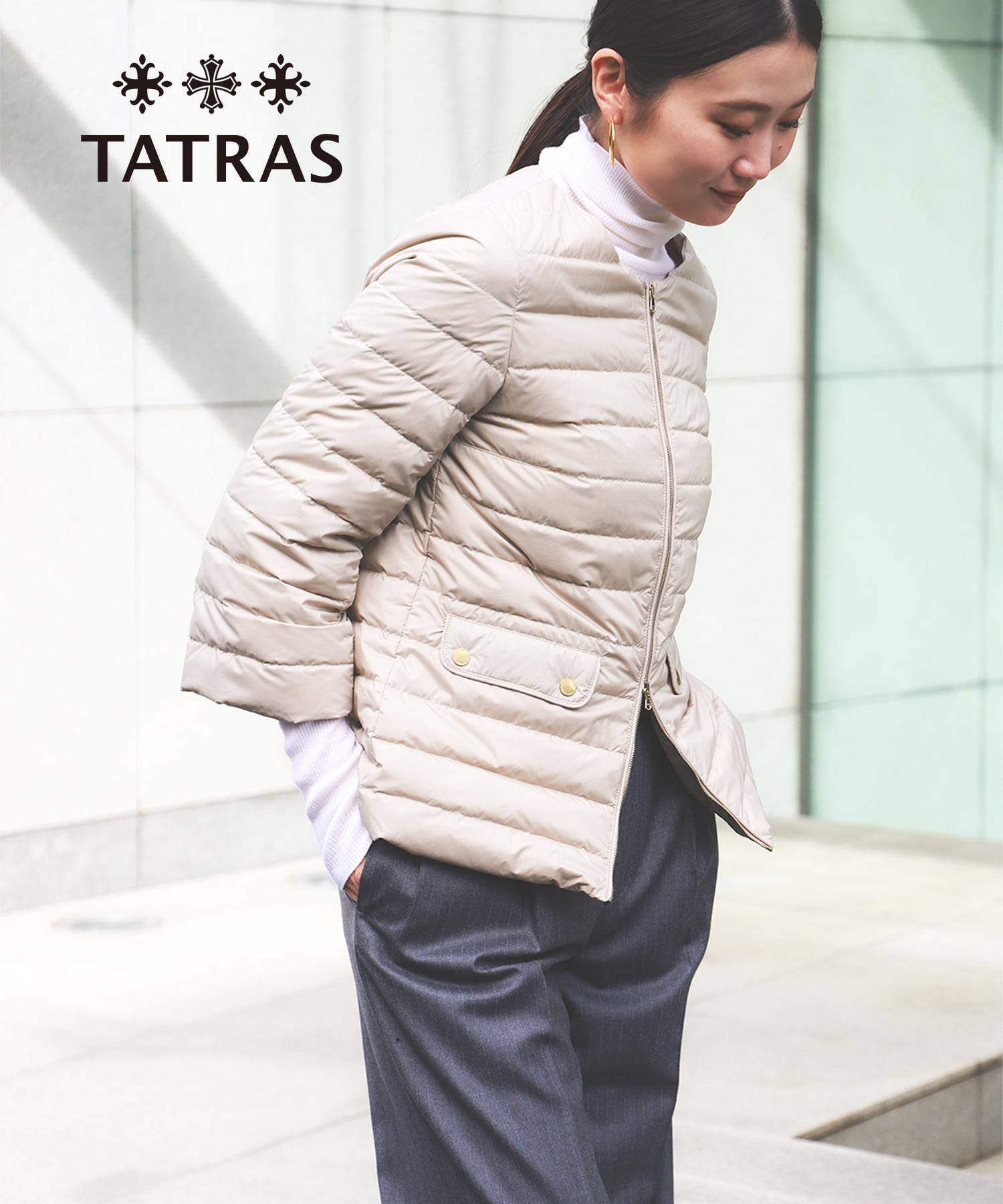 Demi-Luxe BEAMS｜【別注】TATRAS / ACACIA ノーカラー ライトダウン