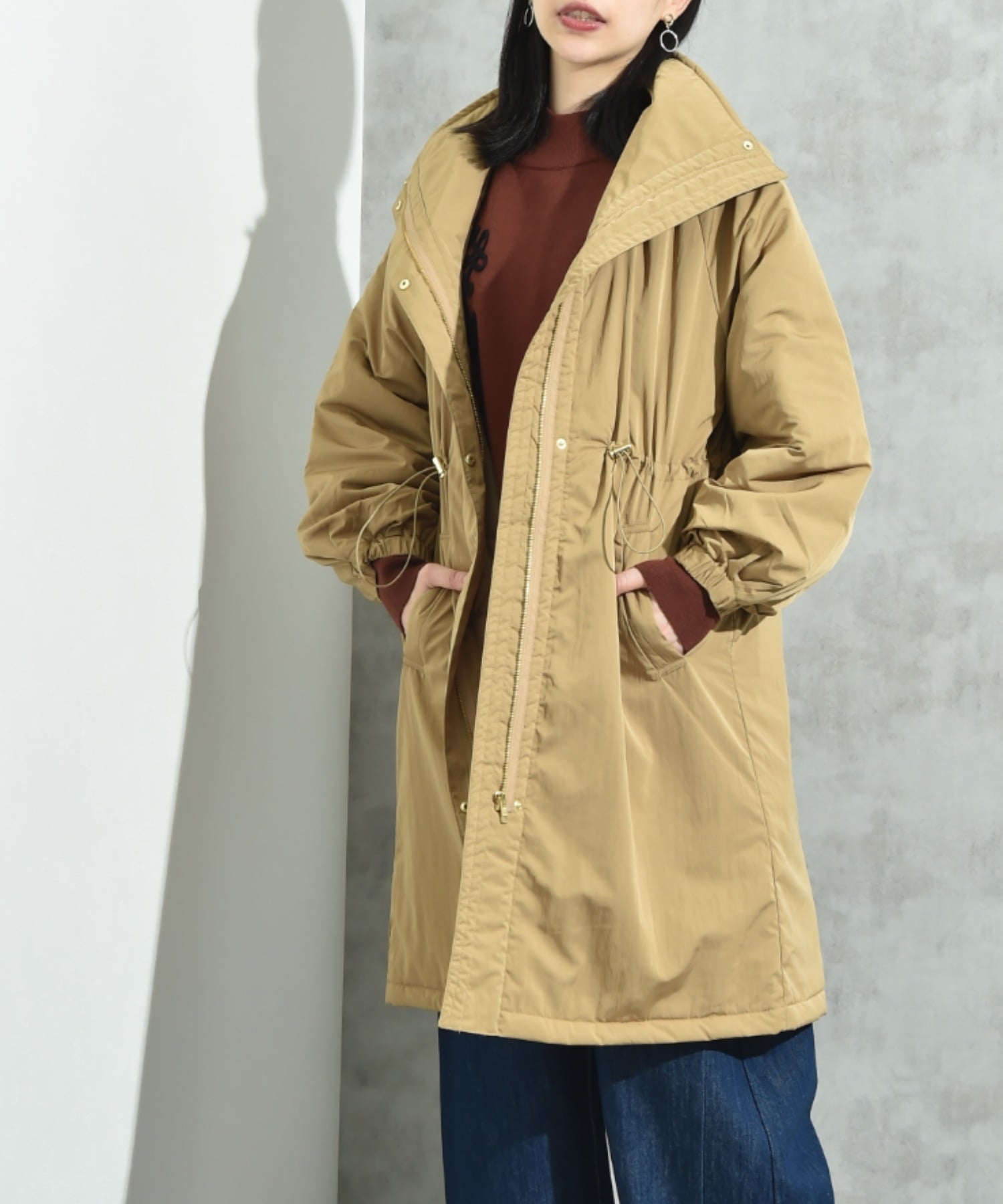 INTERPLANET｜ヴィンテージクロスZIPロングコート | Rakuten Fashion