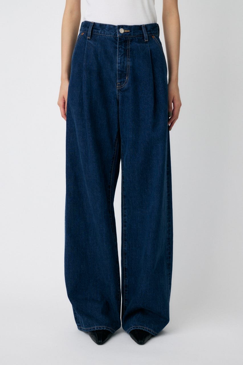 moussy｜TUCK WIDE ストレートデニム | Rakuten Fashion(楽天