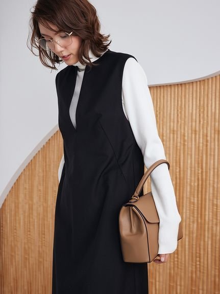 Mila Owen｜【セットアイテム】リブニットセットレイヤードワンピース