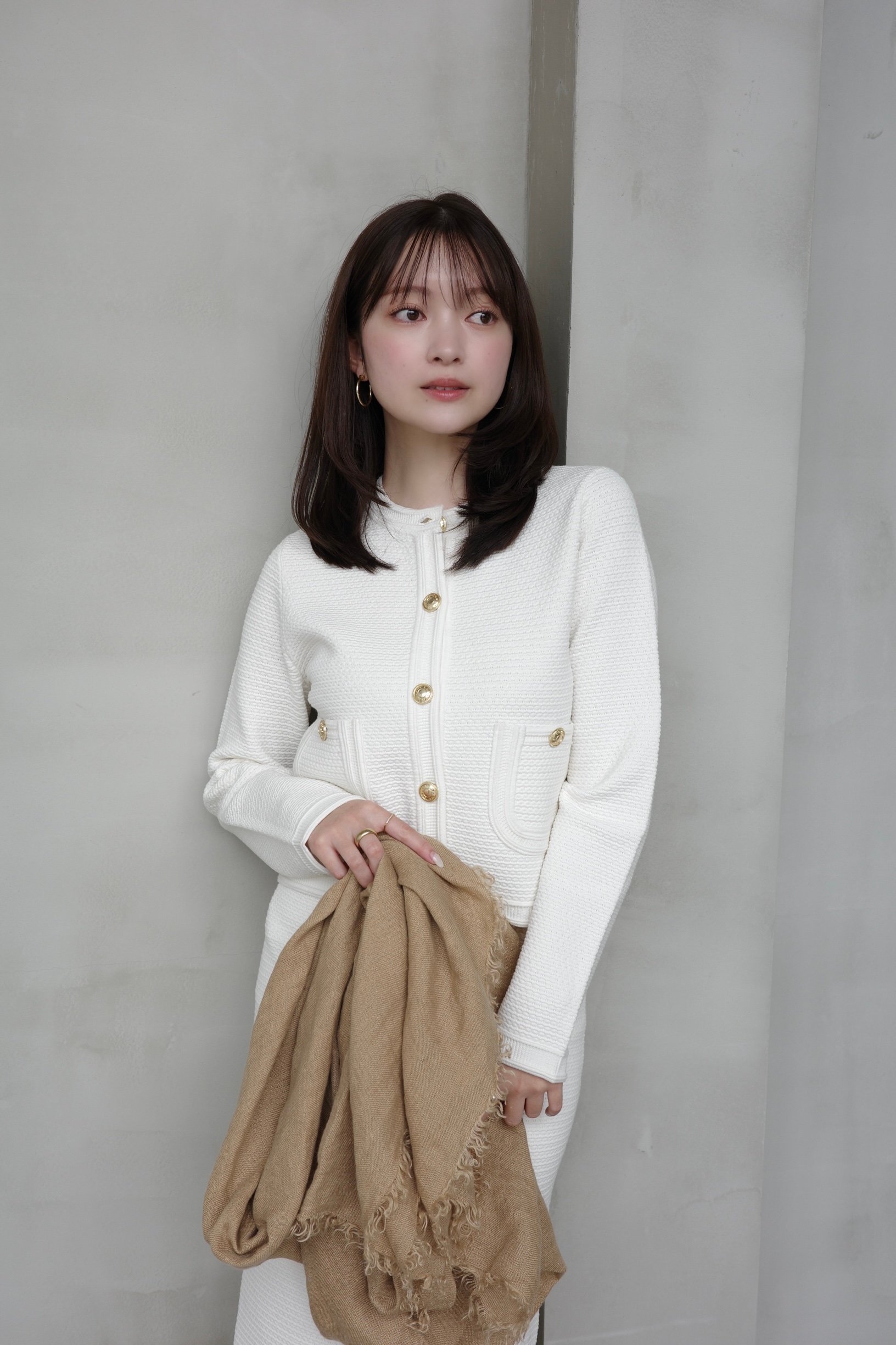 anuans｜ノーカラーラーベンニットジャケット | Rakuten Fashion(楽天