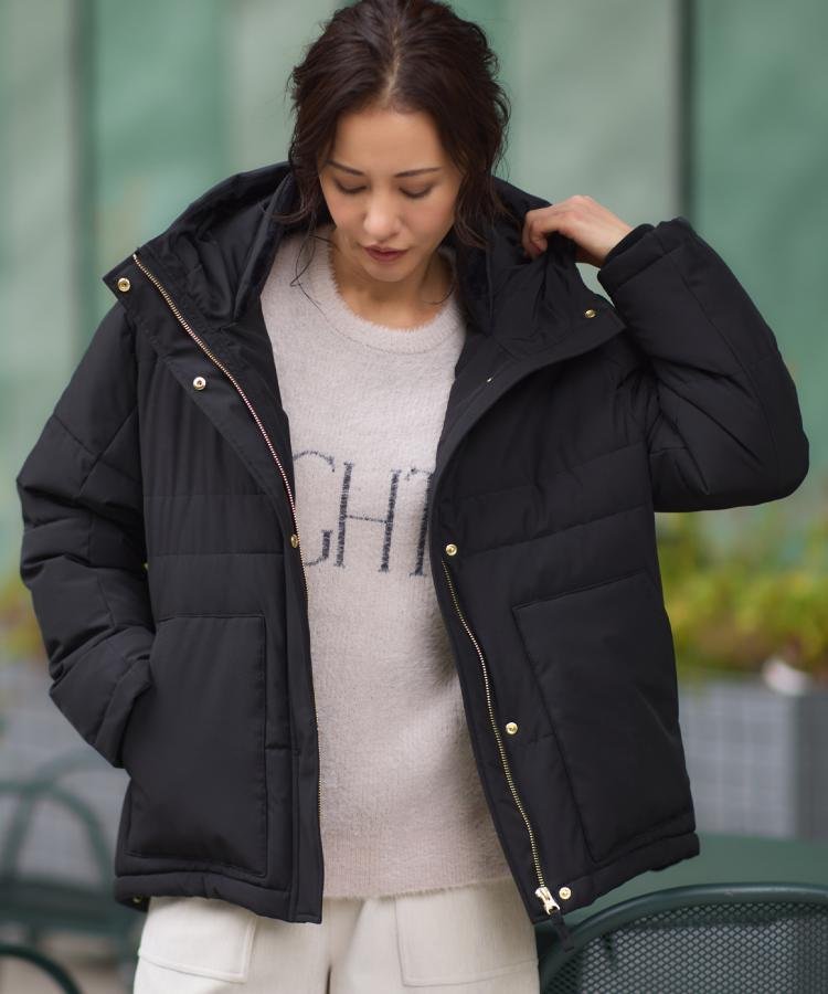 THE SHOP TK｜【すっきり見えシルエット】上品ふわもこ中綿ブルゾン