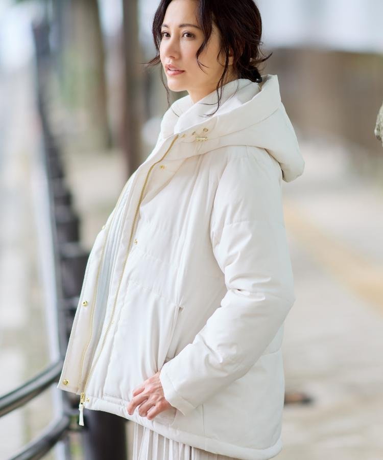 THE SHOP TK｜【すっきり見えシルエット】上品ふわもこ中綿ブルゾン