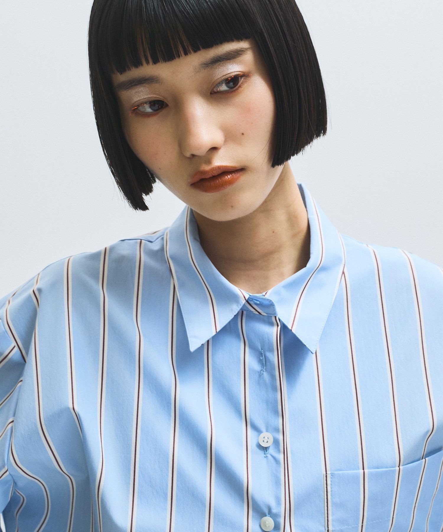 ADAM ET ROPE'｜【サステナブル】バウンスカフステントラインシャツ