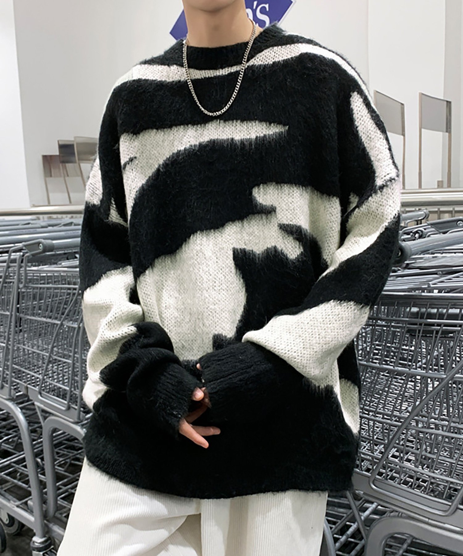 DEVICE｜オーバーサイズ ニュアンス モノトーン モヘアニット セーター