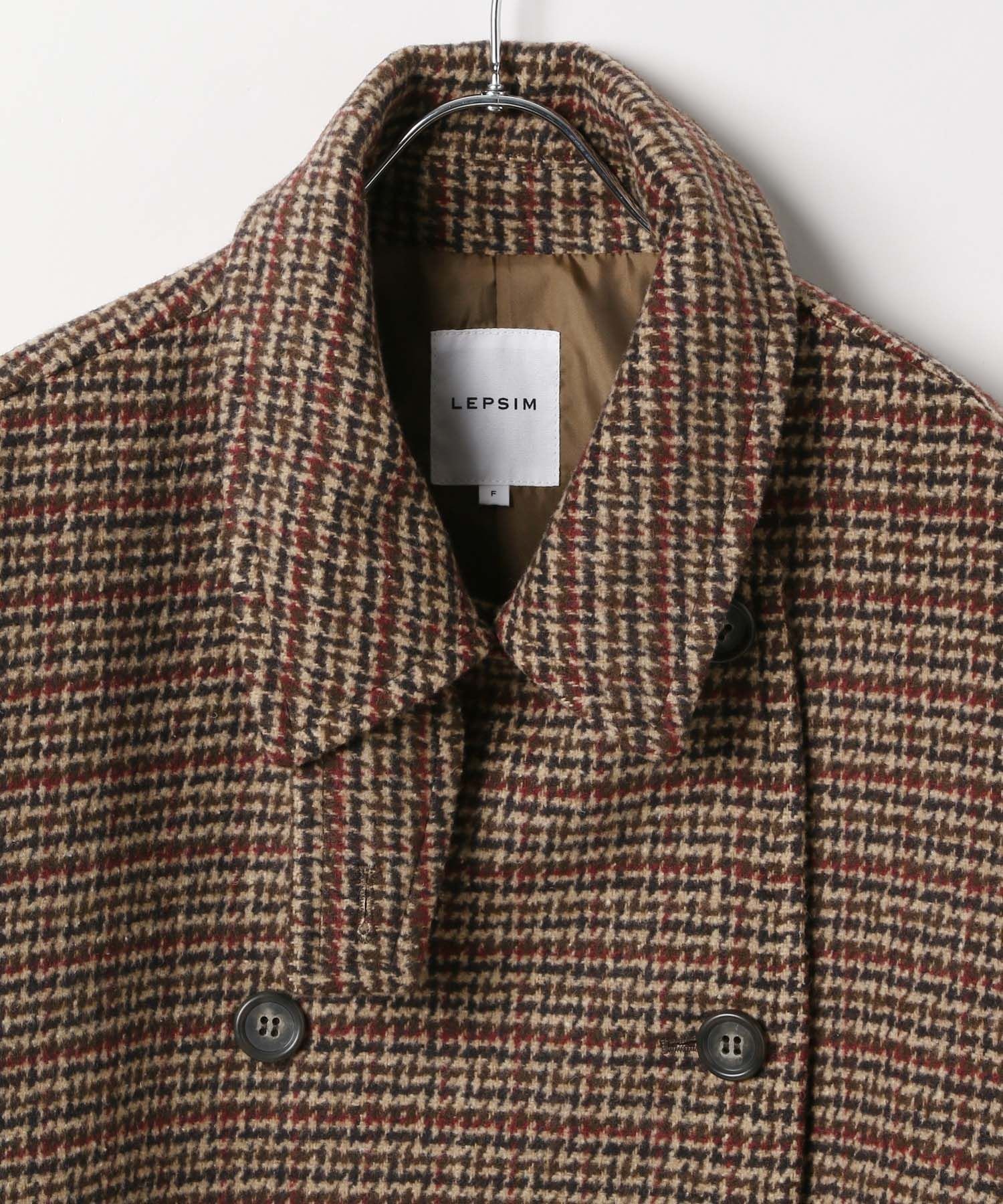 LEPSIM｜ウーリーダブルミドルチェックコート | Rakuten Fashion(楽天