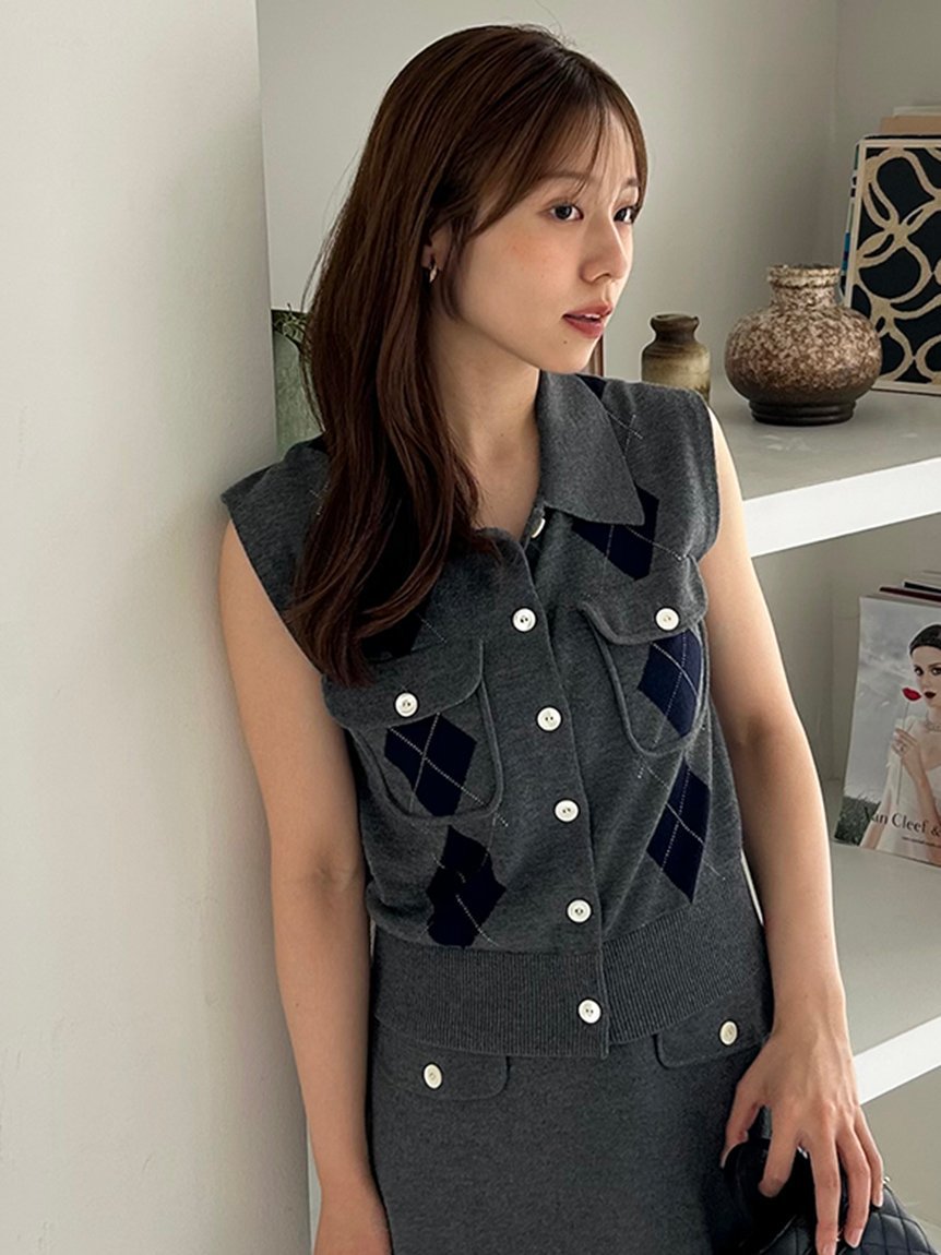 FRAY I.D｜ノースリポロニットジレ | Rakuten Fashion(楽天