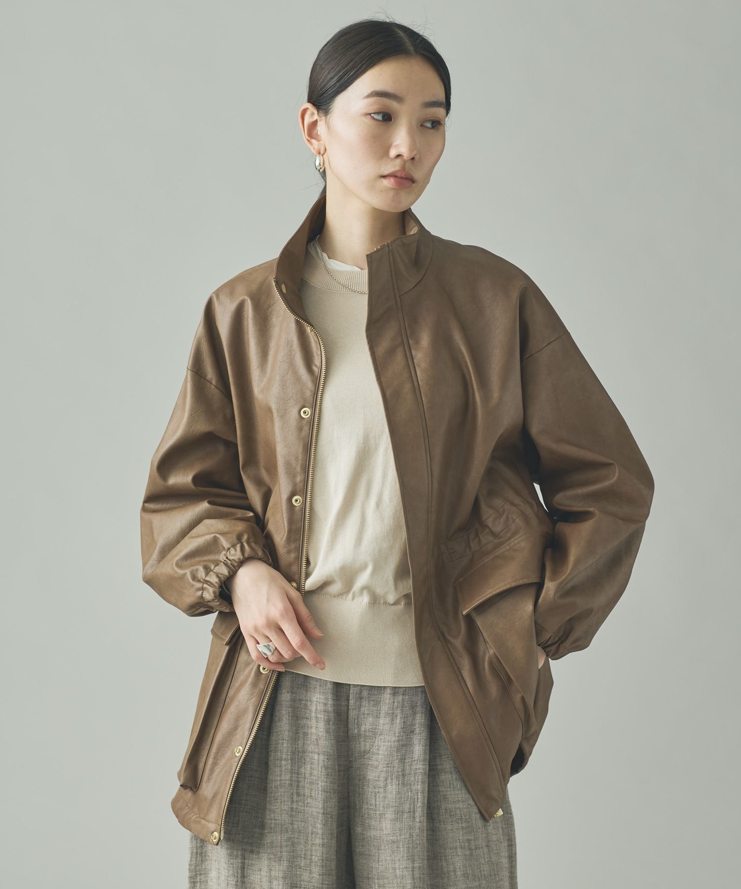 Curensology｜ヴィンテージフェイクレザーコート | Rakuten Fashion