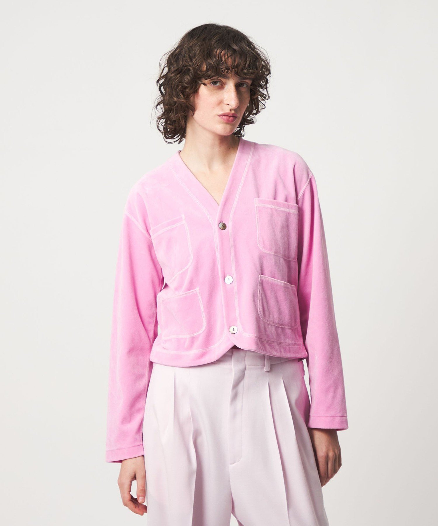 今期2026春夏<6（ROKU）＞ベロア カラーカーディガン BEAUTY&YOUTH UNITED ARROWS｜<6(ROKU)>ベロア カラー カーディガン