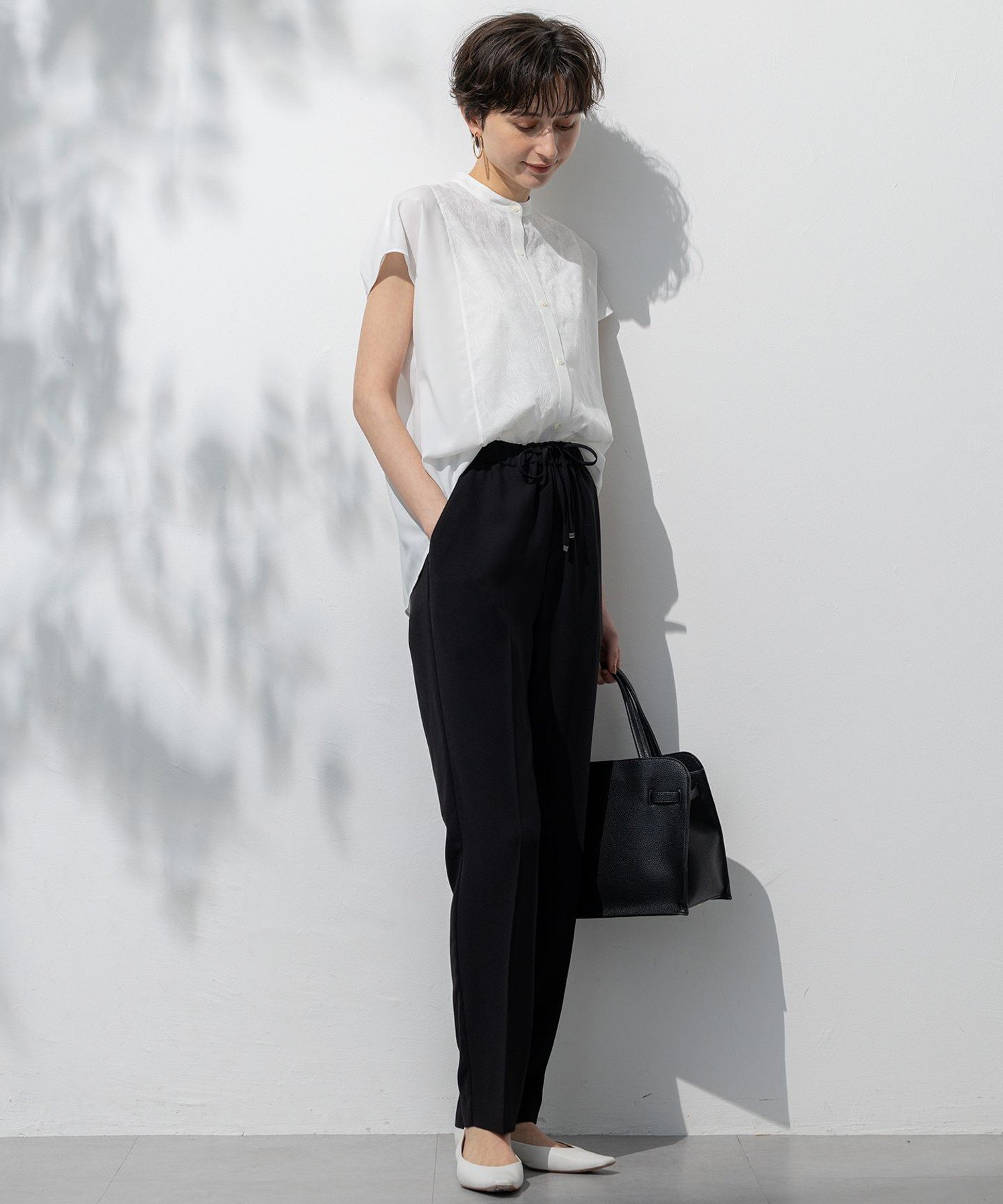 23区｜【洗える】エンブロイダリー コンビ ブラウス | Rakuten Fashion