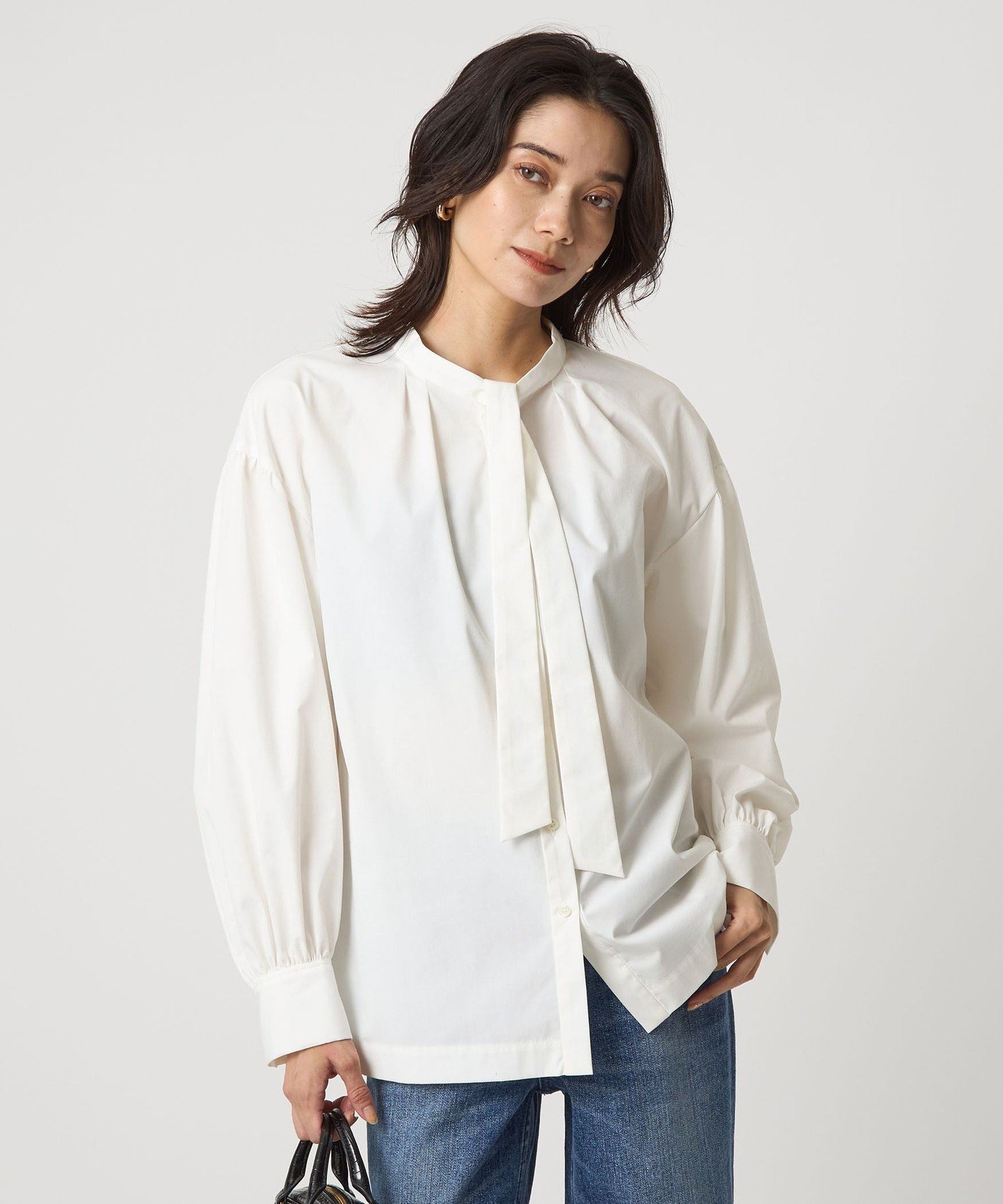 UNITED ARROWS green label relaxing｜ブロード ボウタイ ブラウス