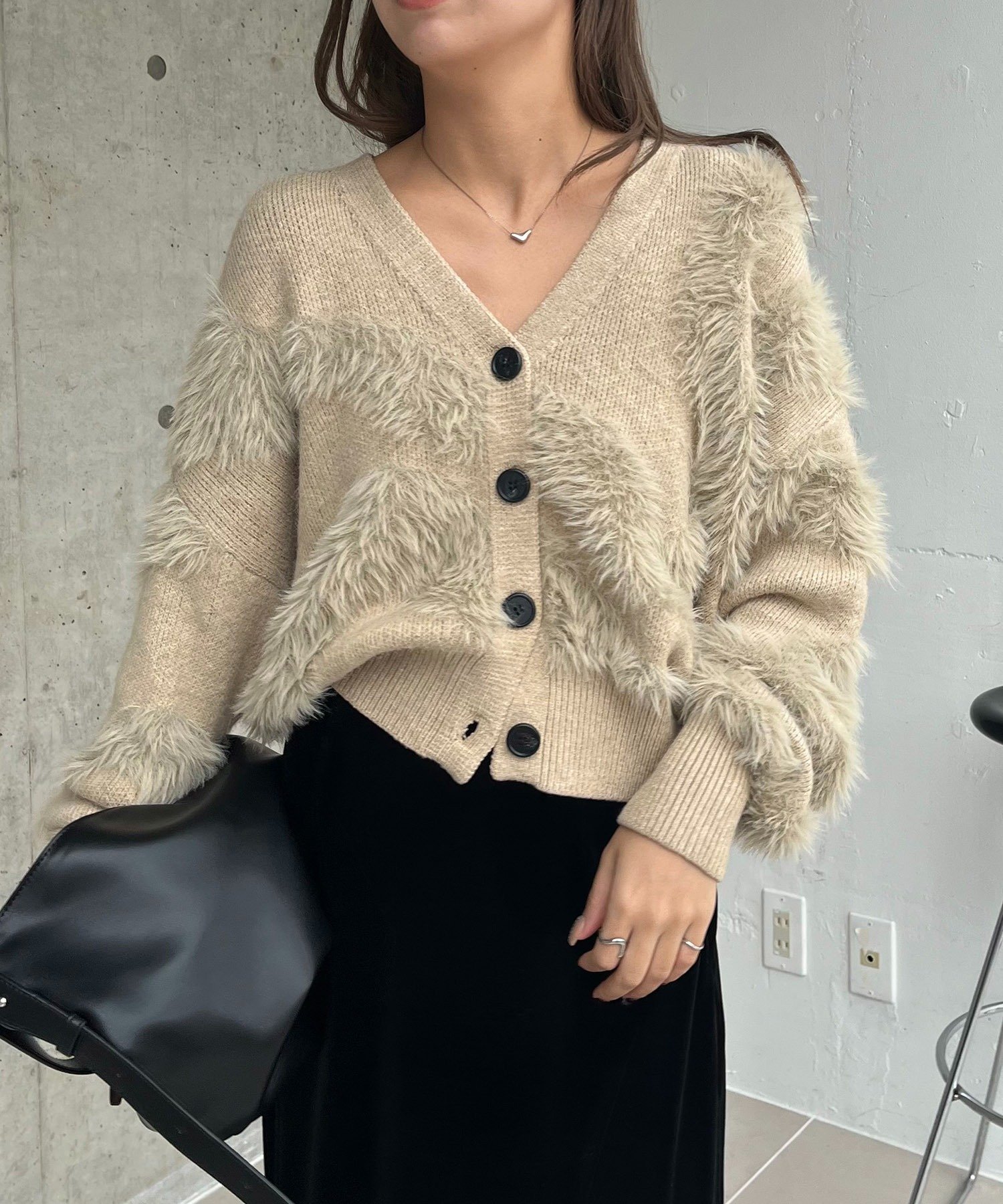 CAPRICIEUX LE'MAGE｜WAVEフェザーカーディガン | Rakuten Fashion