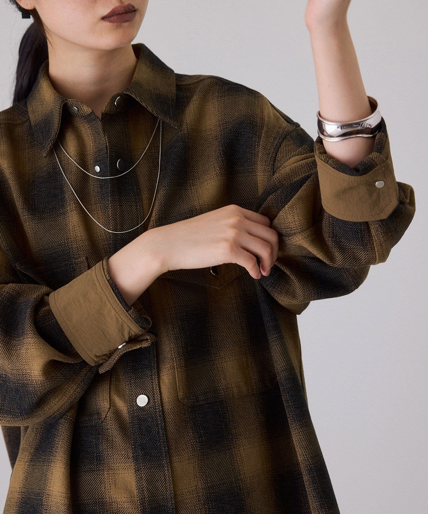 ADAM ET ROPE'｜オンブレチェックシャツ | Rakuten Fashion(楽天