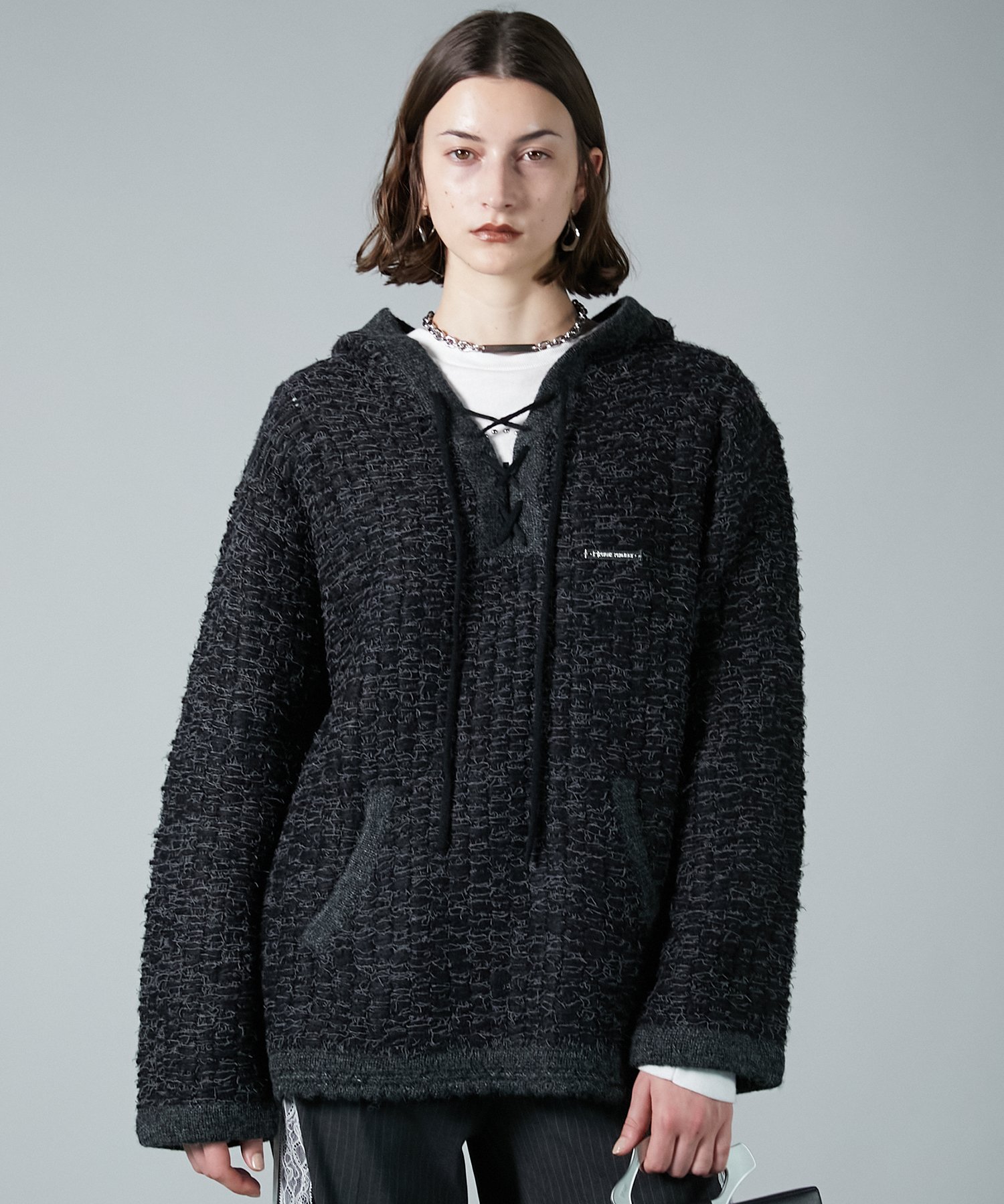 PRANK PROJECT｜レースアップスラブフーディニット | Rakuten Fashion