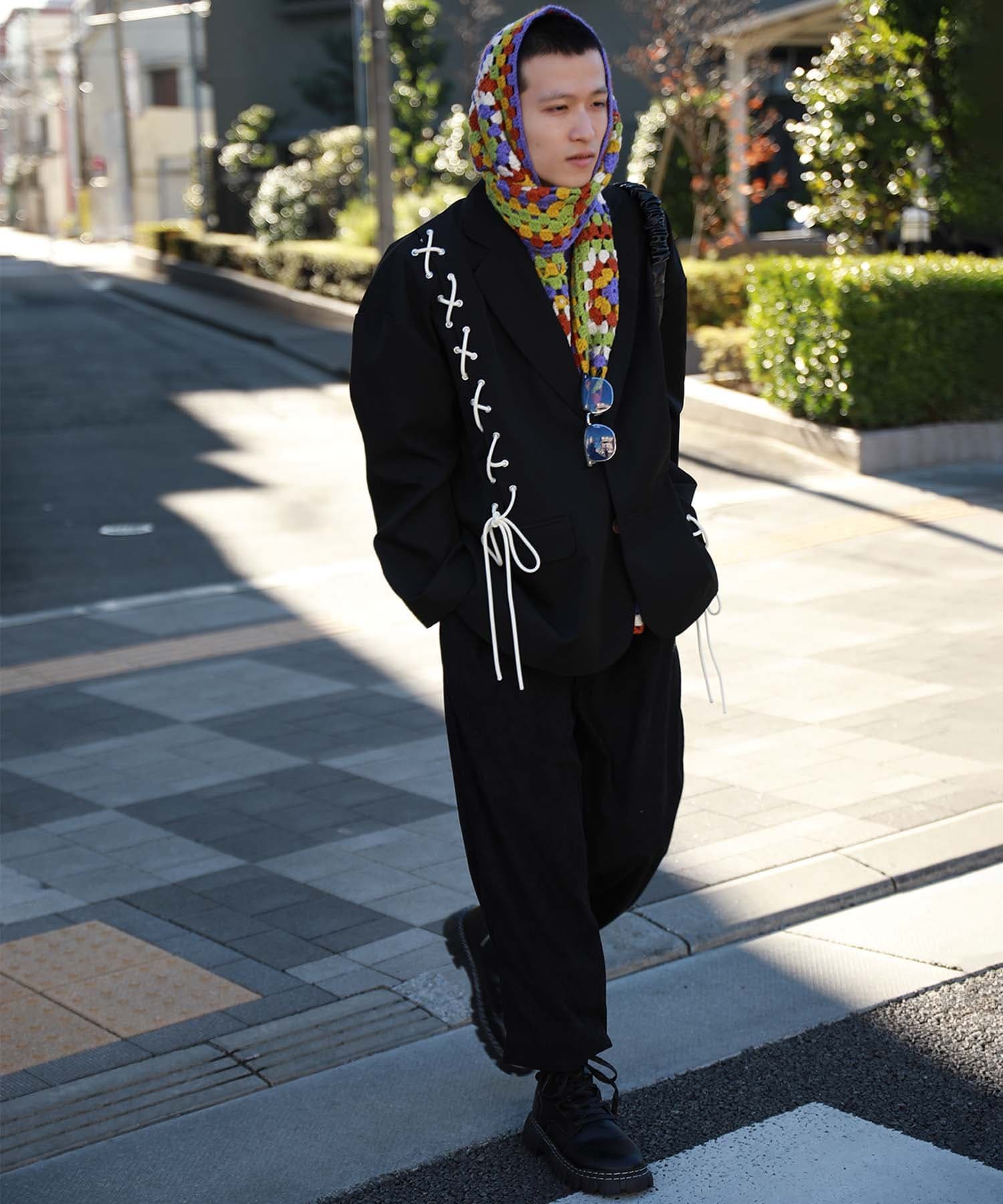 aimoha｜HOOK -original- アシンメトリー編み上げテーラードジャケット