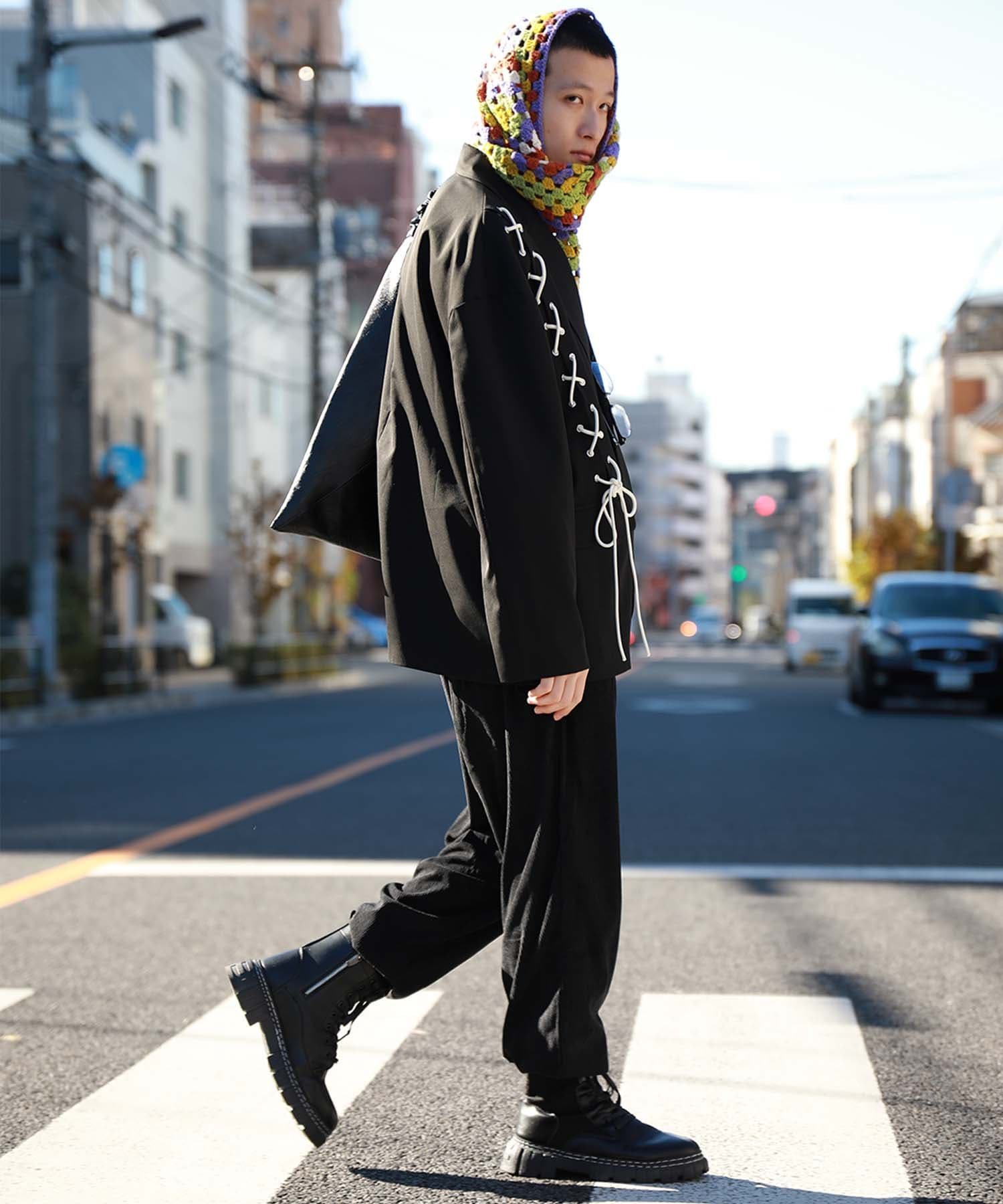 aimoha｜HOOK -original- アシンメトリー編み上げテーラードジャケット