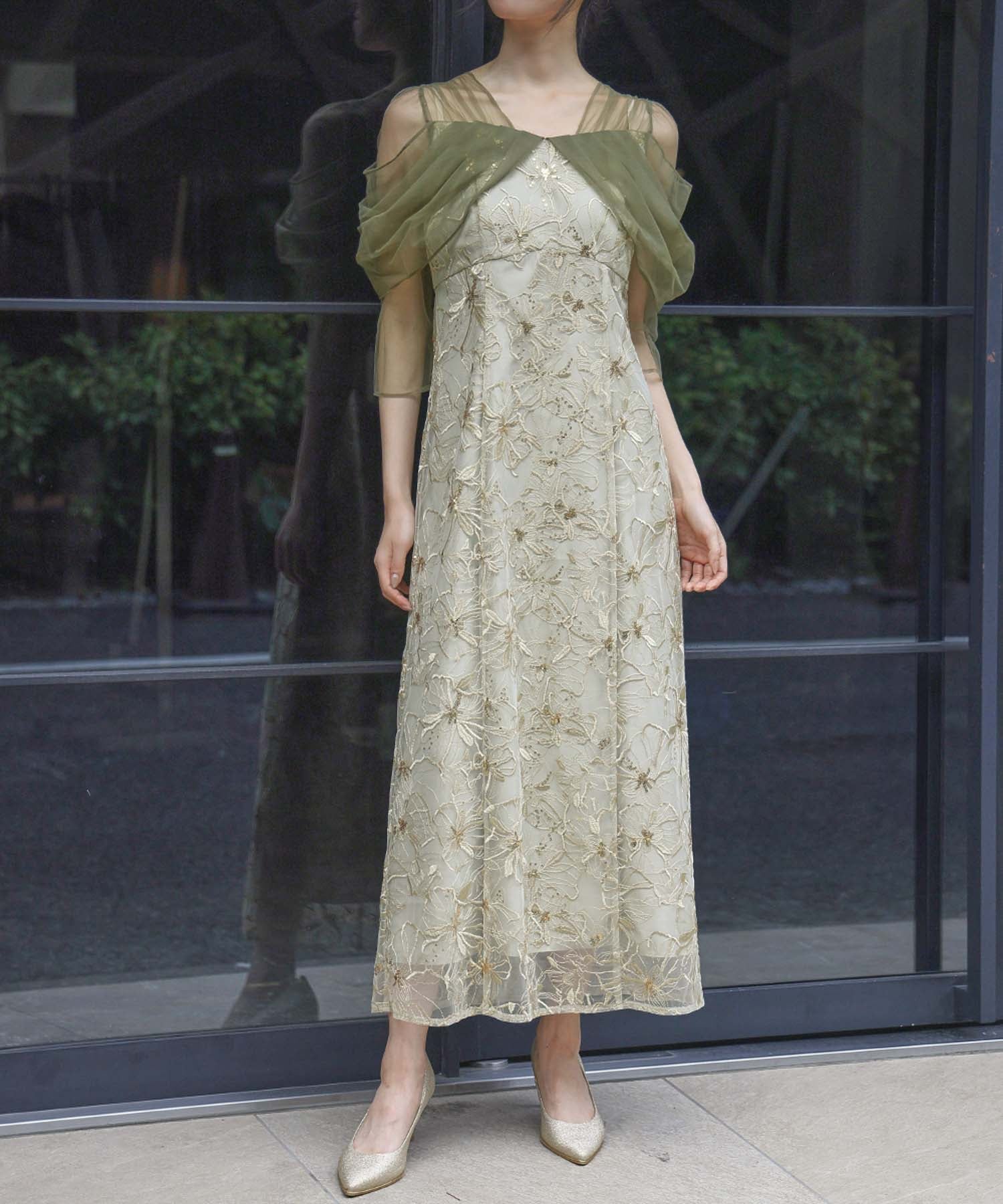 RIVER FIELD & Co.｜チュールドレープスパンコール 結婚式 ワンピース