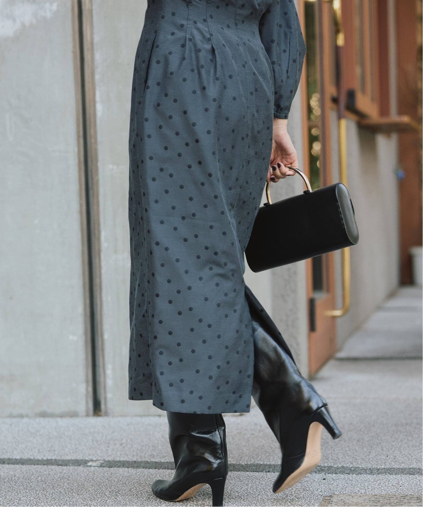 VERMEIL par iena｜DOTジャガード ウエストシェイプワンピース