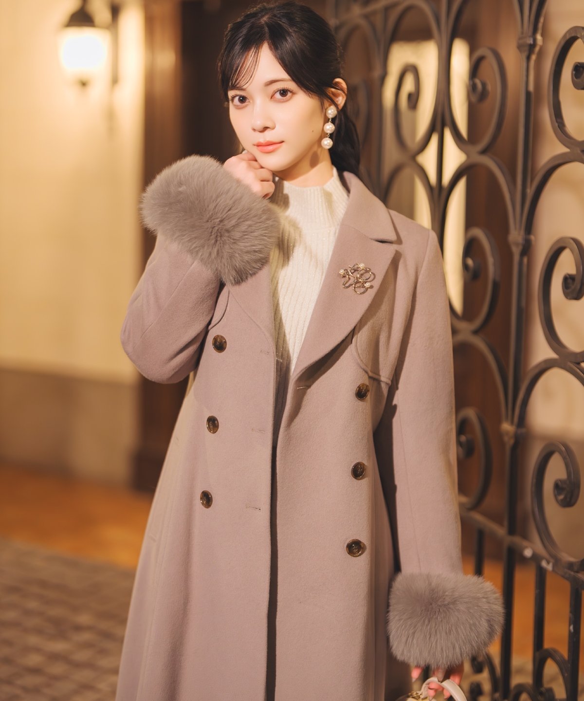 WILLSELECTION｜リアルファー付きウールフレアコート | Rakuten