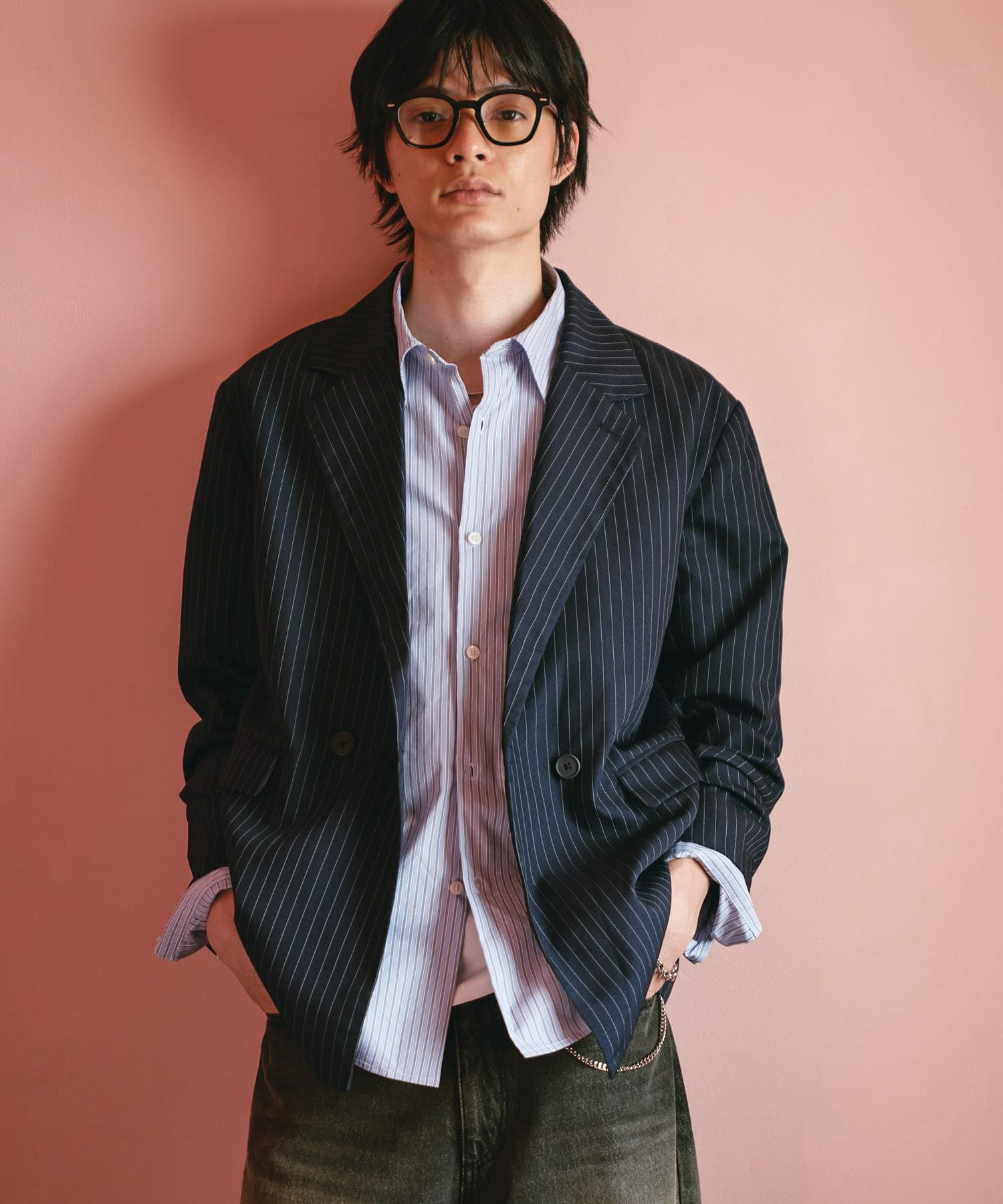 SENSE OF PLACE｜『セットアップ対応』ピンストライプルーズテーラード