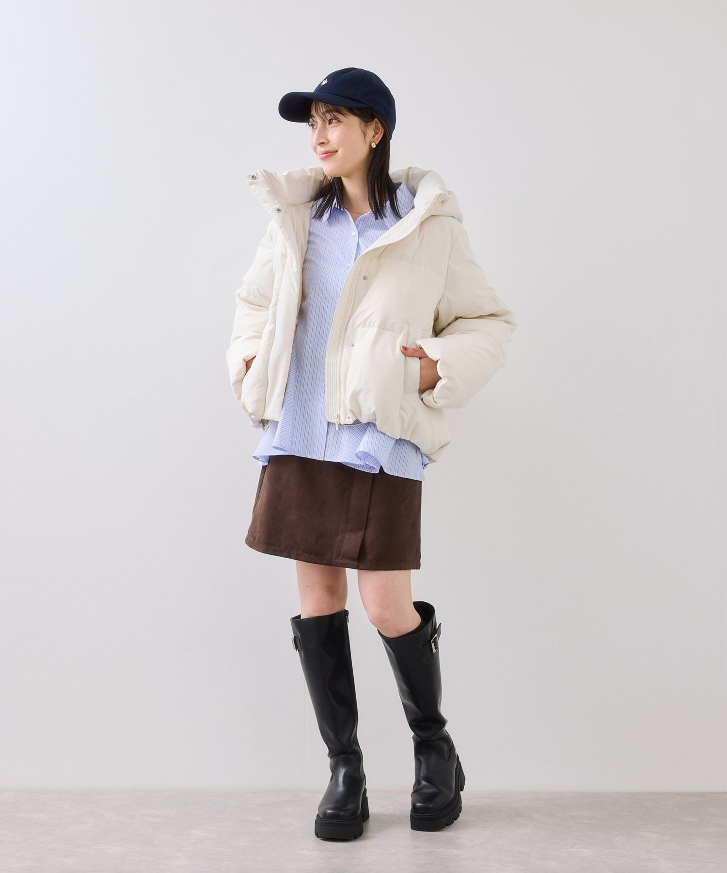 VIS｜【アウター総選挙3位】フード取り外し可能軽量ダウンブルゾン