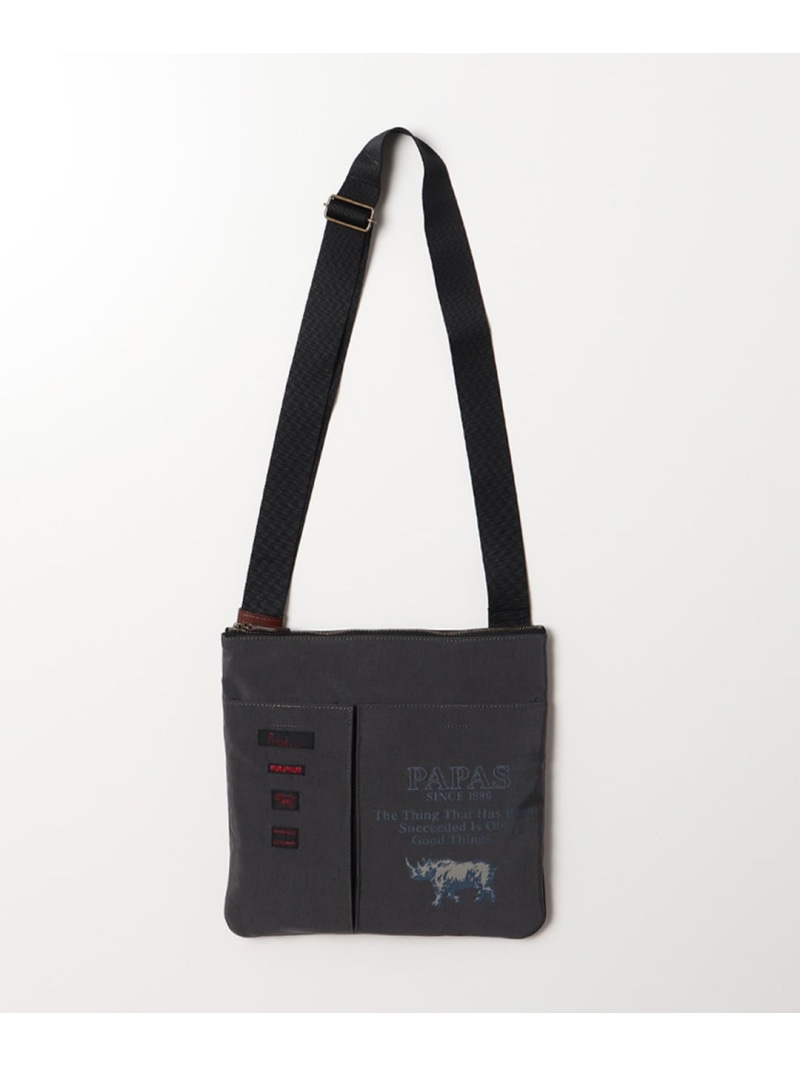 楽天市場】Papas ナイロンショルダーバッグ【ロゴ+サイ】 パパス