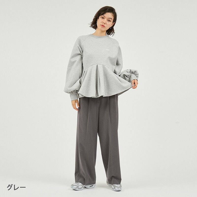 楽天市場】emmi エミ トップス ペプラムラメ裏毛プルオーバー