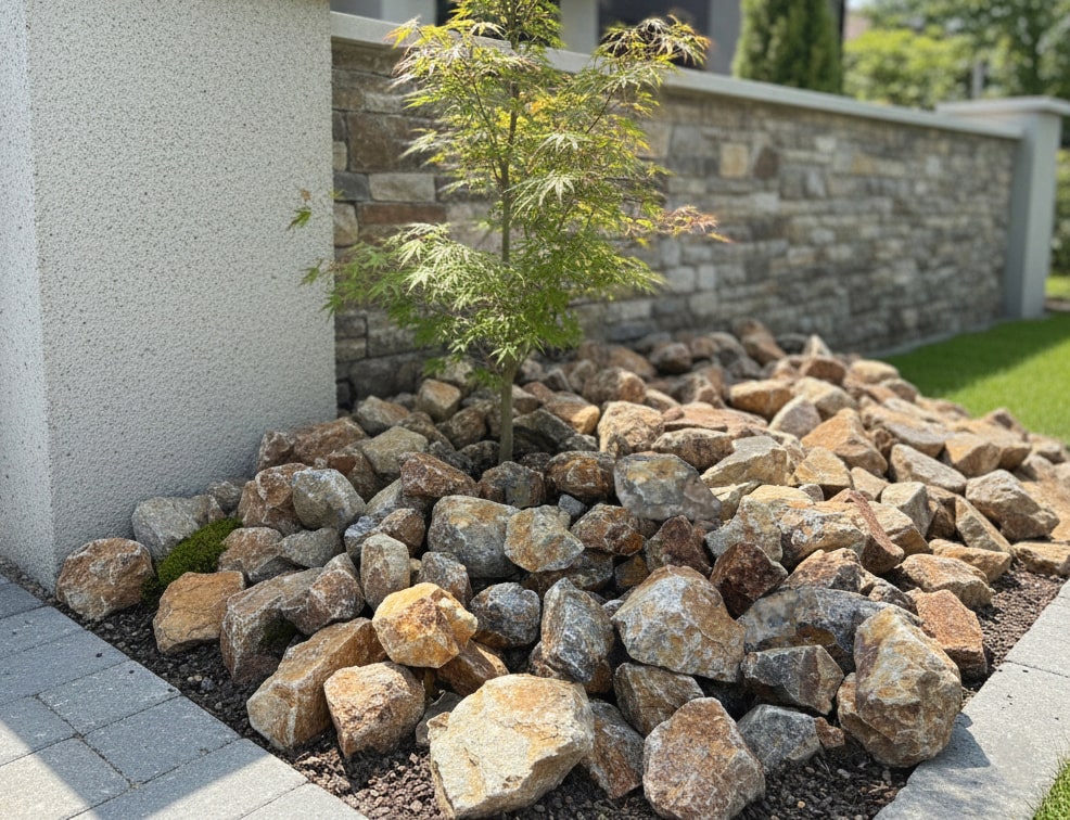 楽天市場】庭石 割栗石 ブラウン ロックガーデン 石 モカロック 20kg