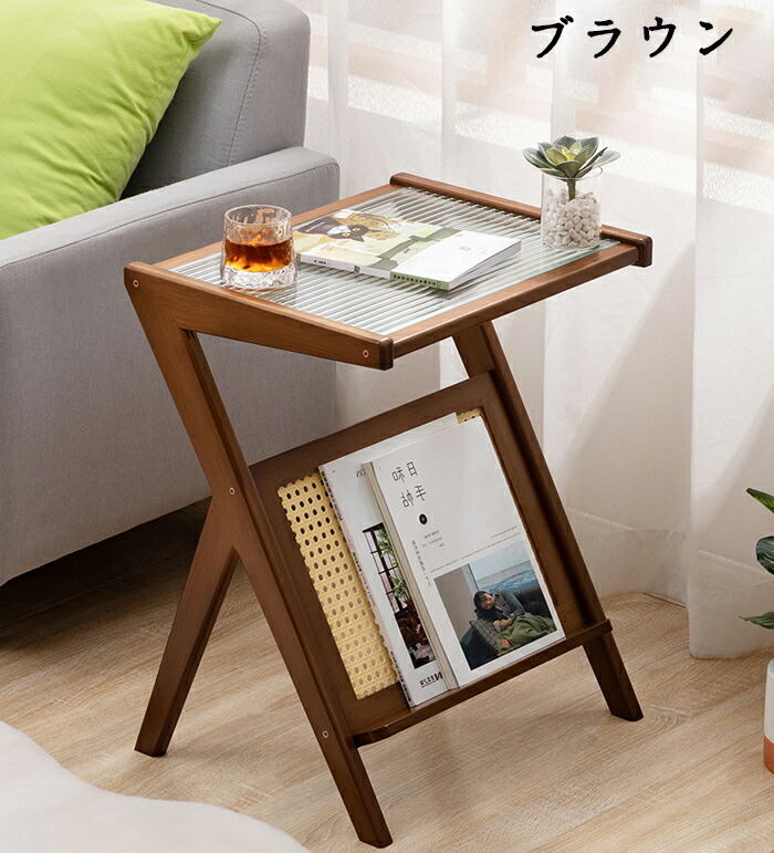 楽天市場】サイドテーブル ナイトテーブル 竹製 和風 省スペース Z字型