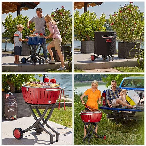 楽天市場】無煙炭火バーベキューコンロ ロータスグリルXXL レッド