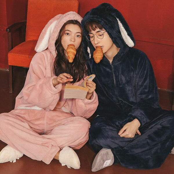 楽天市場】【ルームソックス1点プレゼント】耳付き 耳つきパジャマ 兎