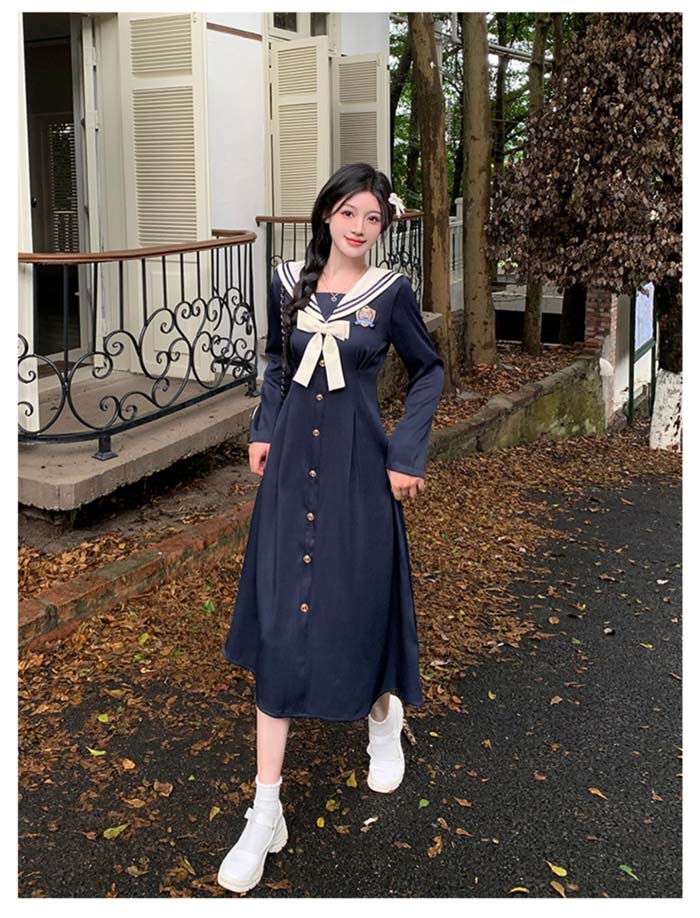 楽天市場】長袖 ワンピース 制服 JK服 女子高生 スクールウェア 学園祭