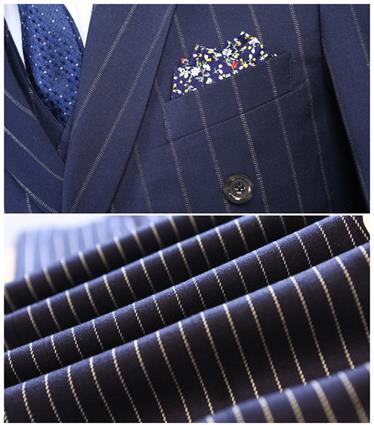 楽天市場】メンズ スーツ ダブルブレスト ピンストライプ スリーピース