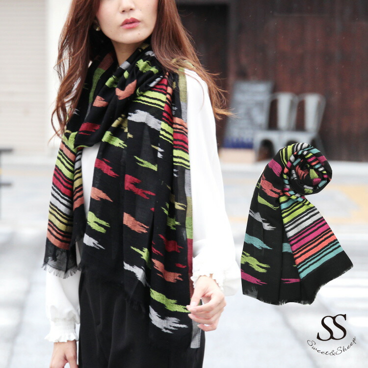 楽天市場】ストール ショール ネイティブ柄 大判 ふんわり ボリューム