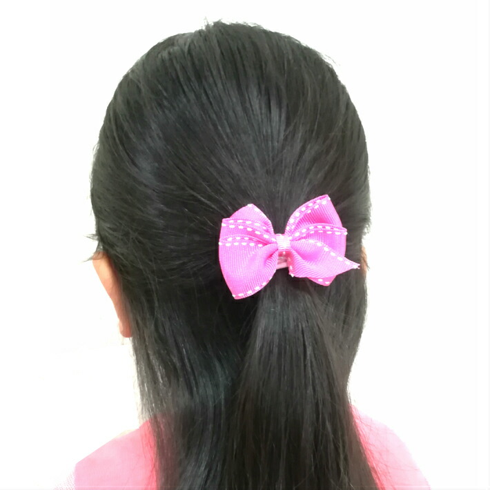 楽天市場】【 ヘアゴム キッズ 】グログラン ステッチ リボン ヘアゴム