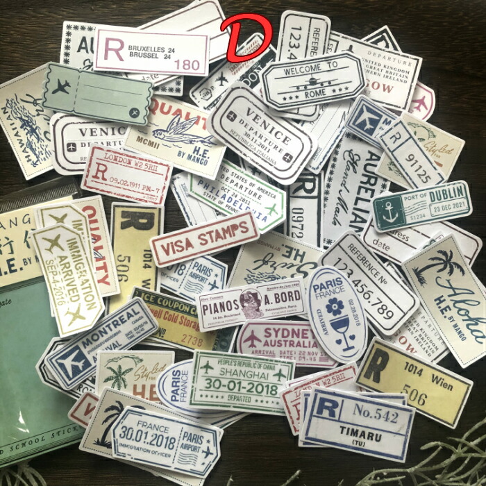 楽天市場】海外製 シール ヴィンテージデザインステッカー (s41) 30柄