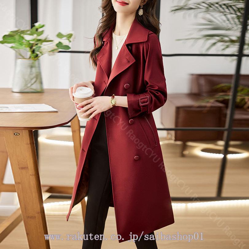 楽天市場】トレンチコート ベルト付き ロング丈 春 秋 レディース