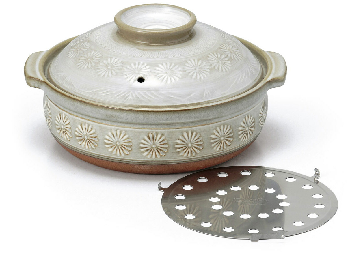 楽天市場】銀峯三島 IH7号鍋 （ステンレスプレート付）【萬古焼 万古焼