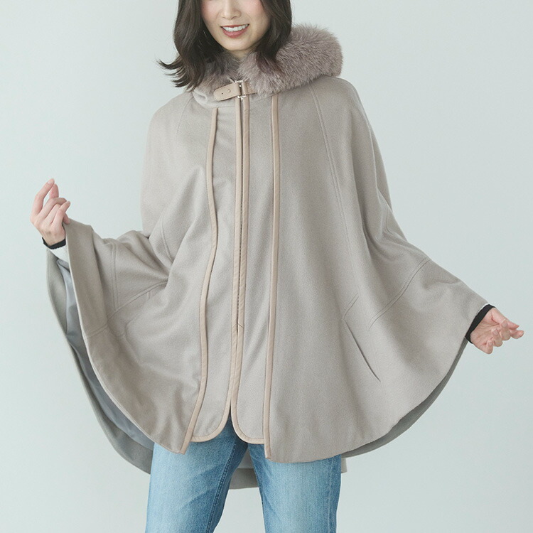 楽天市場】ケープ カシミヤ 100% ポンチョ フード付き 暖かい