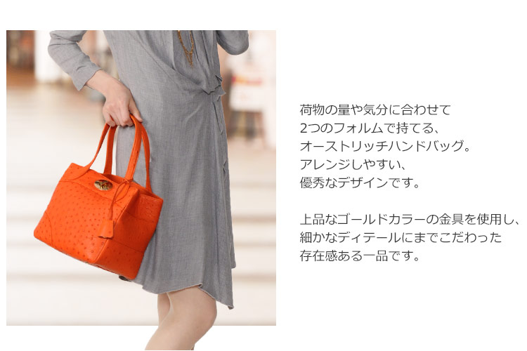 楽天市場】【5%offクーポン】オーストリッチ ハンドバッグ レディース