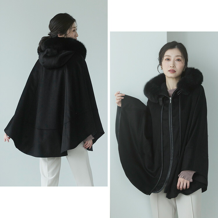 楽天市場】ケープ カシミヤ 100% ポンチョ フード付き 暖かい