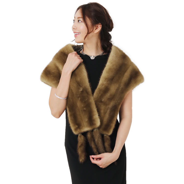 楽天市場】【期間限定価格】パステルミンク ストール フリンジ付き