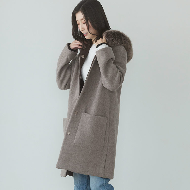 楽天市場】日本製 ロングコート タスマニアリバーウール フォックス