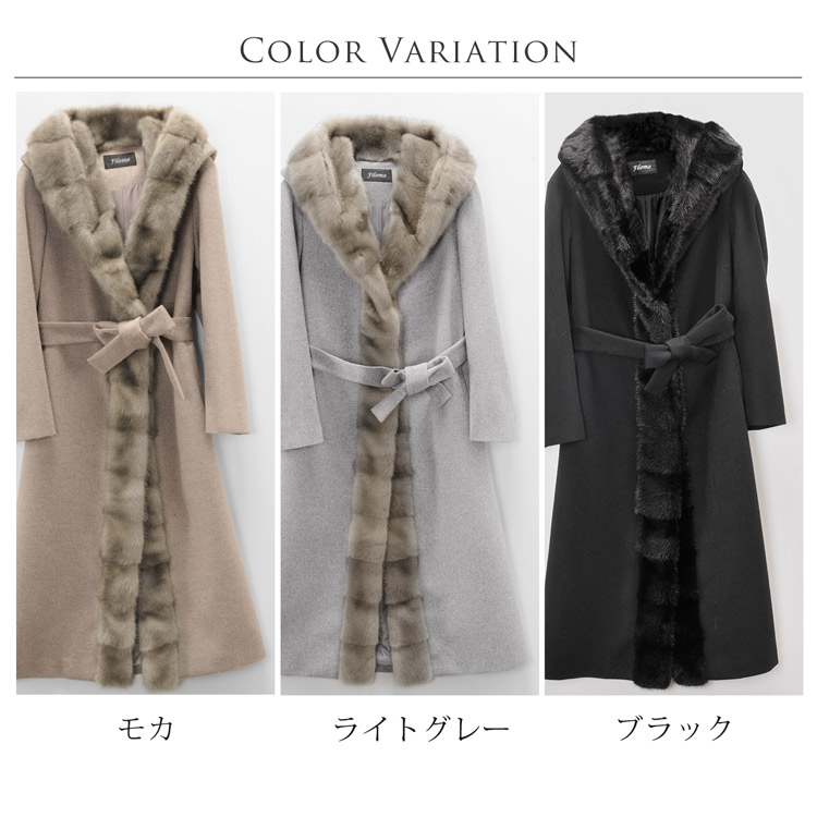 楽天市場】【期間限定価格】Filomo ミンク トリミング ロング コート