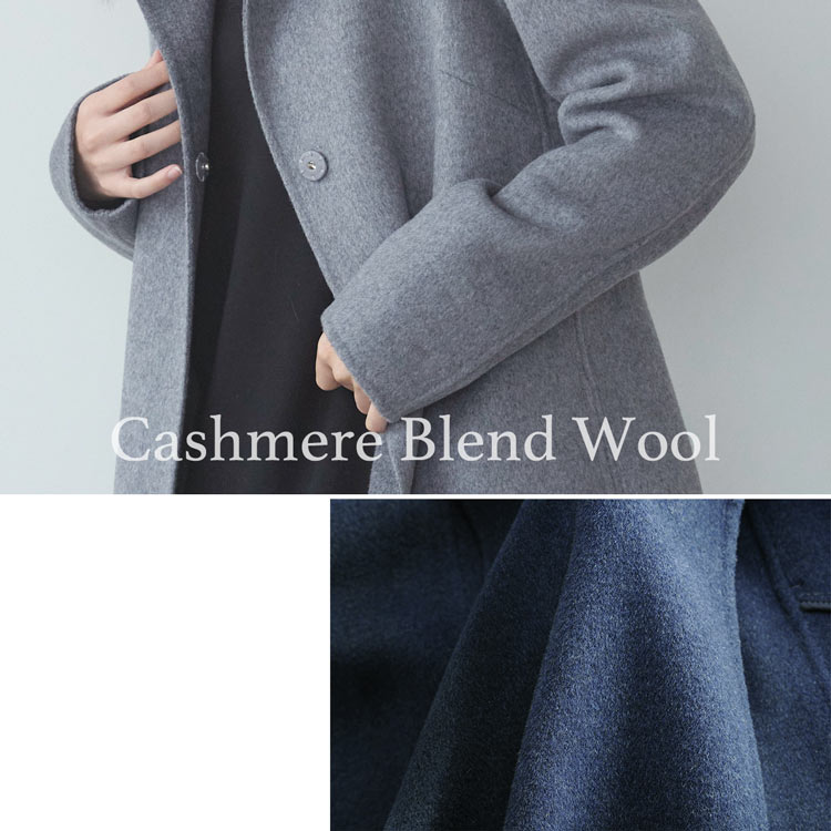 楽天市場】カシミヤ ブレンド ウール ロング コート ダブルフェイス