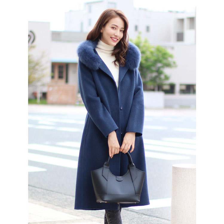 楽天市場】カシミヤ ブレンド ウール ロング コート ダブルフェイス