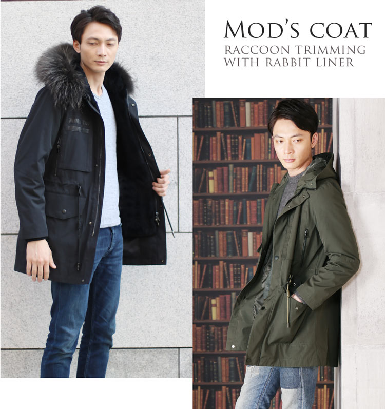 楽天市場】モッズコート メンズ ロング ファー フード 付き 暖かい